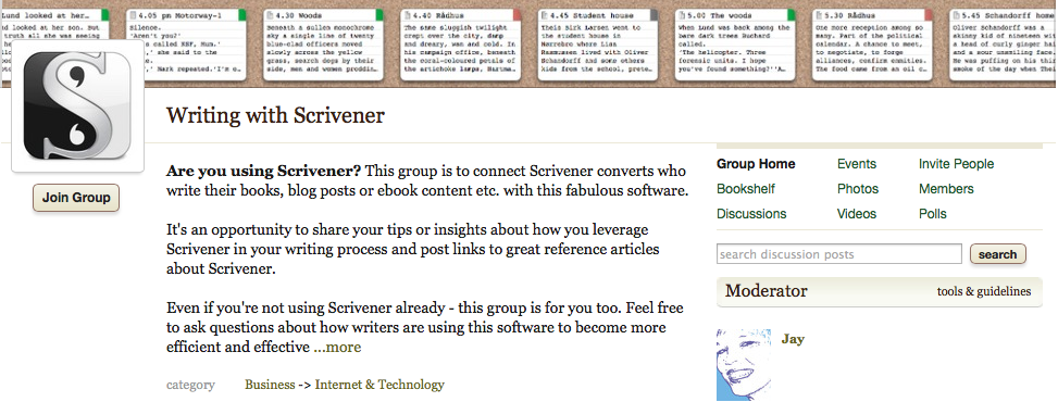 Goodreads Writing with Scrivener Group