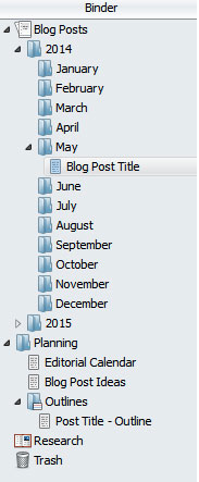 Scrivener Calendar Folder Structure 2014 2015