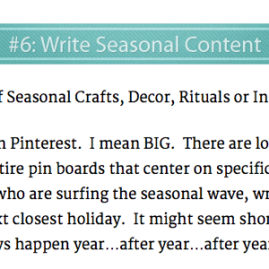 Write Seasonal content for pinterest