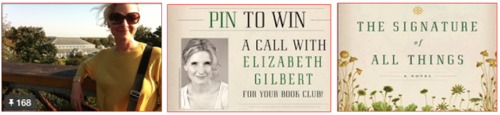 Signature of all things Pinterest board title image Elizabeth Gilbert