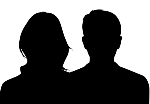 Silhouette of man and woman