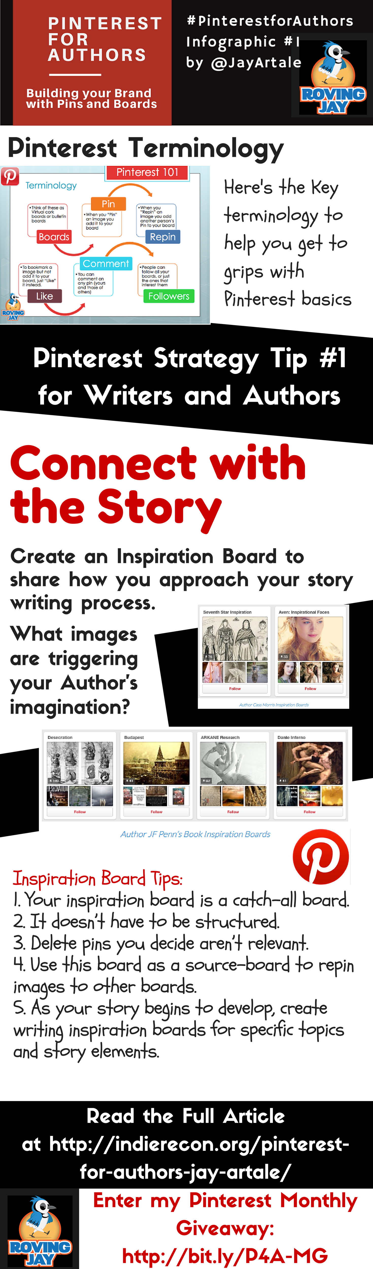 Pinterest for Authors Infographic #1 Jay Artale Connect with the Story